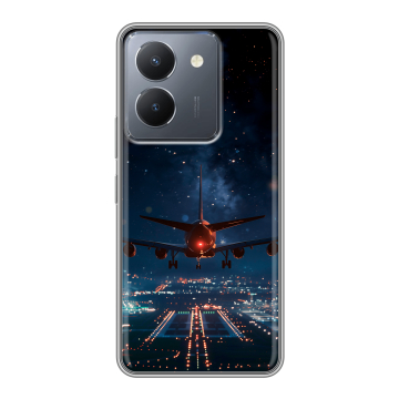 Силиконовый чехол на Vivo Y36 с принтом самолет