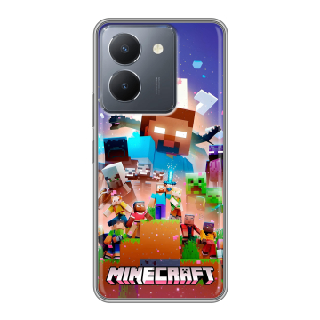 Силиконовый чехол на Vivo Y36 с принтом Майнкрафт Minecraft