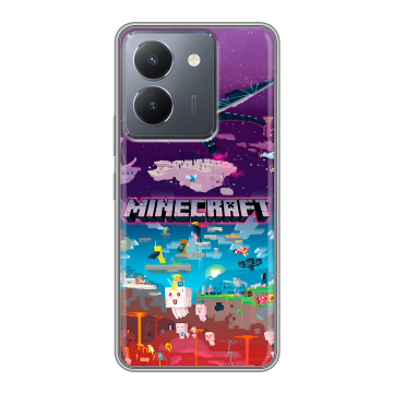 Силиконовый чехол на Vivo Y36 с принтом Майнкрафт Minecraft