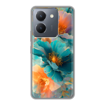 Силиконовый чехол на Vivo Y36 с принтом Цветы Силиконовый чехол на Vivo Y36 с принтом Цветы