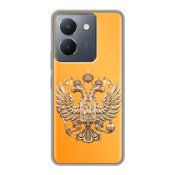 Силиконовый чехол на Vivo Y36 с принтом Герб Флаг России Силиконовый чехол на Vivo Y36 с принтом Герб Флаг России