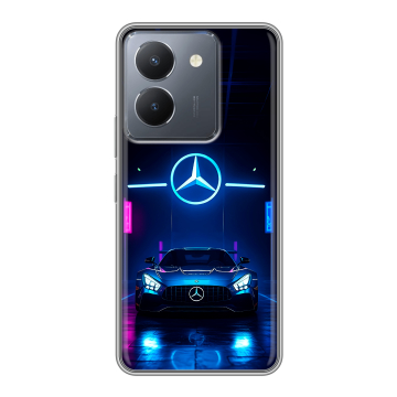 Силиконовый чехол на Vivo Y36 с принтом Mercedes Мерседес