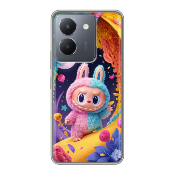 Силиконовый чехол на Vivo Y36 с принтом Labubu Лабубу