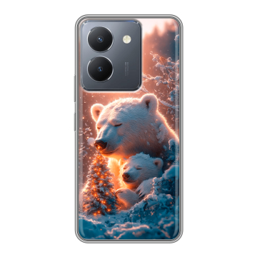 Силиконовый чехол на Vivo Y36 с принтом Новый год