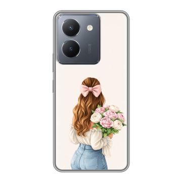 Силиконовый чехол на Vivo Y36 с принтом женский