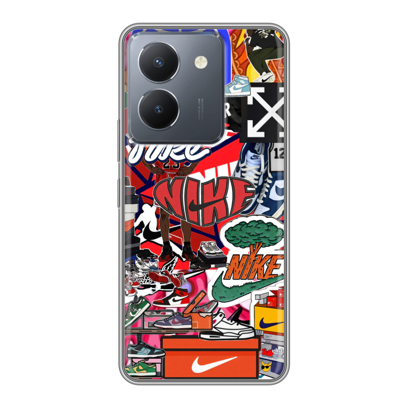Силиконовый чехол на Vivo Y36 с принтом Найк Nike яркий Силиконовый чехол на Vivo Y36 с принтом Найк Nike яркий
