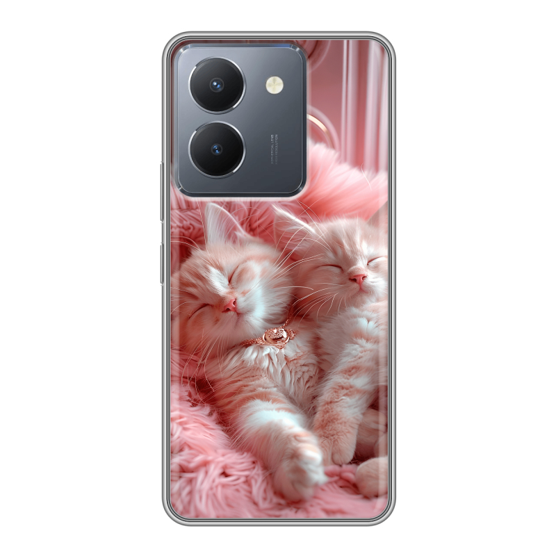 Силиконовый чехол на Vivo Y36 с принтом котята котики Силиконовый чехол на Vivo Y36 с принтом котята котики