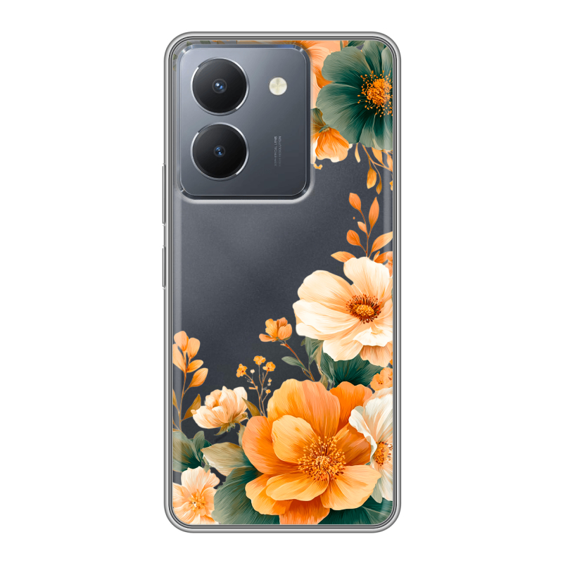 Силиконовый чехол на Vivo Y36 с принтом Цветы принт Силиконовый чехол на Vivo Y36 с принтом Цветы принт