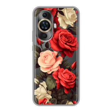 Силиконовый чехол на Huawei Nova 11 с принтом Розы Силиконовый чехол на Huawei Nova 11 с принтом Розы