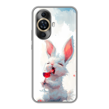 Силиконовый чехол на Huawei Nova 11 с принтом кролик зайчик Силиконовый чехол на Huawei Nova 11 с принтом кролик зайчик