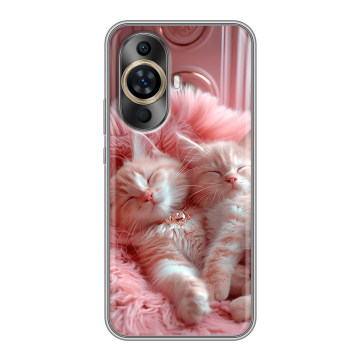 Силиконовый чехол на Huawei Nova 11 с принтом котята котики