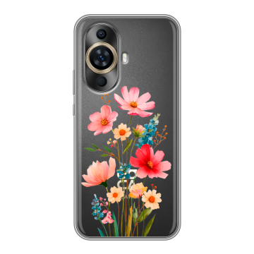 Силиконовый чехол на Huawei Nova 11 с принтом Цветы