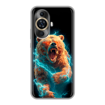Силиконовый чехол на Huawei Nova 11 с принтом Медведь