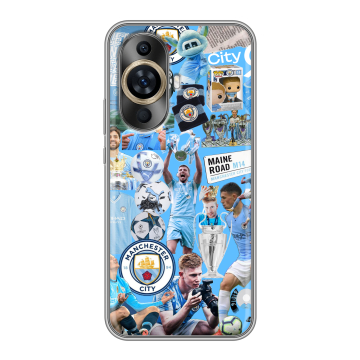 Силиконовый чехол на Huawei Nova 11 с принтом Man City Манчестер Сити