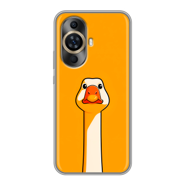 Силиконовый чехол на Huawei Nova 11 с принтом Смешная утка