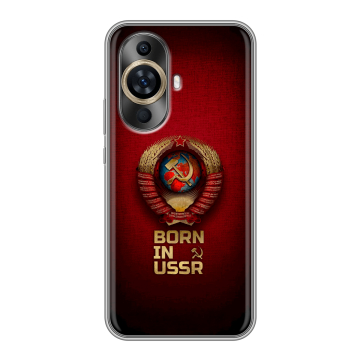 Силиконовый чехол на Huawei Nova 11 с принтом Флаг Герб СССР