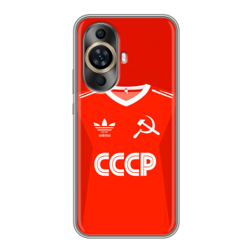 Силиконовый чехол на Huawei Nova 11 с принтом Флаг Герб СССР Силиконовый чехол на Huawei Nova 11 с принтом Флаг Герб СССР