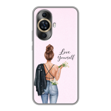 Силиконовый чехол на Huawei Nova 11 с принтом женский Силиконовый чехол на Huawei Nova 11 с принтом женский