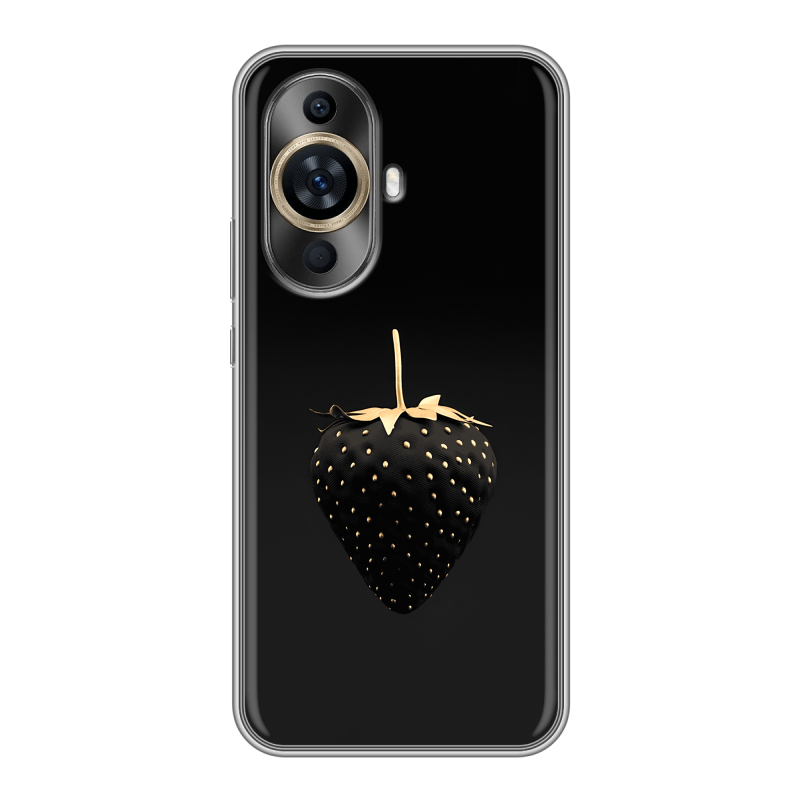 Силиконовый противоударный чехол на Huawei Nova 11 с принтом Черная клубника Силиконовый противоударный чехол на Huawei Nova 11 с принтом Черная клубника
