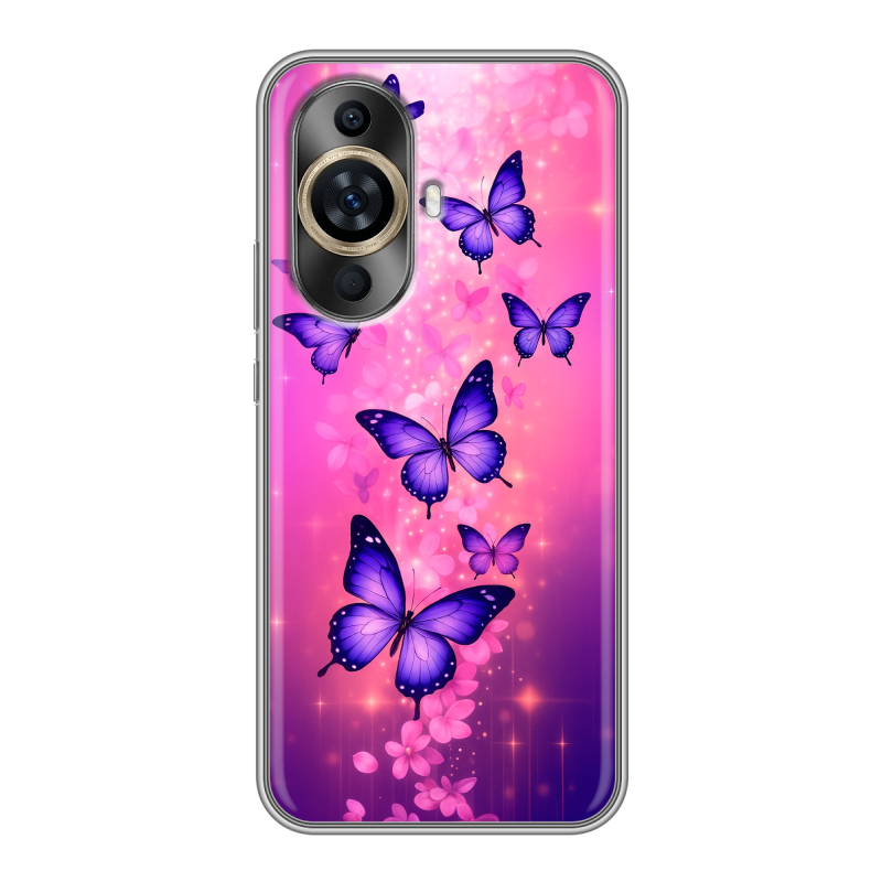 Силиконовый чехол на Huawei Nova 11 с принтом Бабочки Силиконовый чехол на Huawei Nova 11 с принтом Бабочки