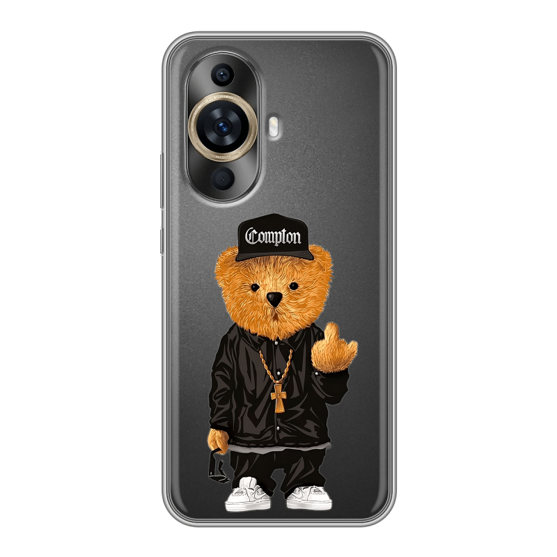 Силиконовый противоударный чехол на Huawei Nova 11 с принтом Плюшевый медведь Силиконовый противоударный чехол на Huawei Nova 11 с принтом Плюшевый медведь