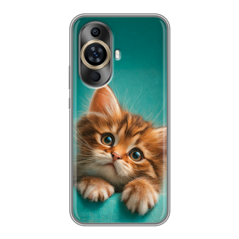 Силиконовый противоударный чехол на Huawei Nova 11 с принтом котенок Силиконовый противоударный чехол на Huawei Nova 11 с принтом котенок