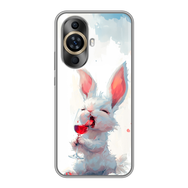 Силиконовый противоударный чехол на Huawei Nova 11 с принтом кролик зайчик Силиконовый противоударный чехол на Huawei Nova 11 с принтом кролик зайчик