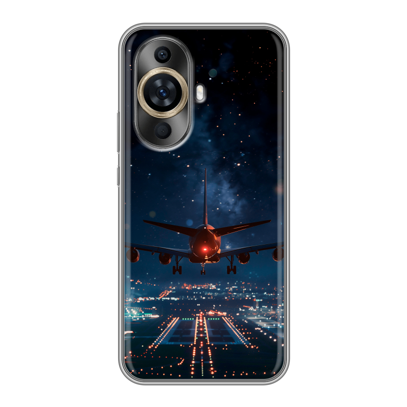 Силиконовый чехол на Huawei Nova 11 с принтом самолет Силиконовый чехол на Huawei Nova 11 с принтом самолет