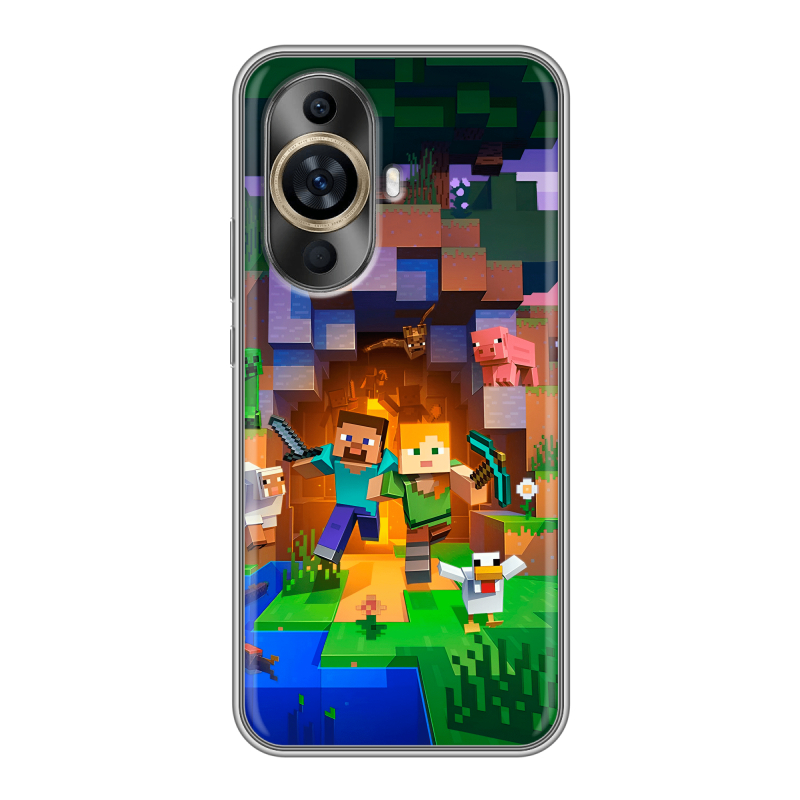 Силиконовый противоударный чехол на Huawei Nova 11 с принтом Майнкрафт Minecraft Силиконовый противоударный чехол на Huawei Nova 11 с принтом Майнкрафт Minecraft