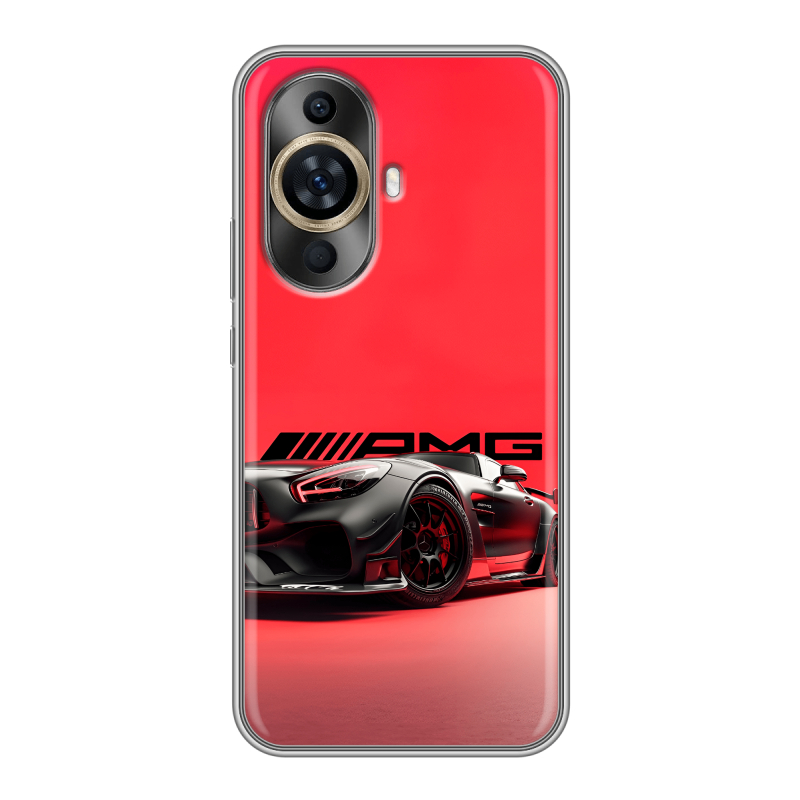 Силиконовый чехол на Huawei Nova 11 с принтом Мерседес Mercedes AMG Силиконовый чехол на Huawei Nova 11 с принтом Мерседес Mercedes AMG