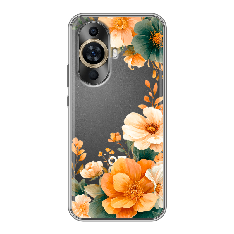 Силиконовый противоударный чехол на Huawei Nova 11 с принтом Цветы принт Силиконовый противоударный чехол на Huawei Nova 11 с принтом Цветы принт