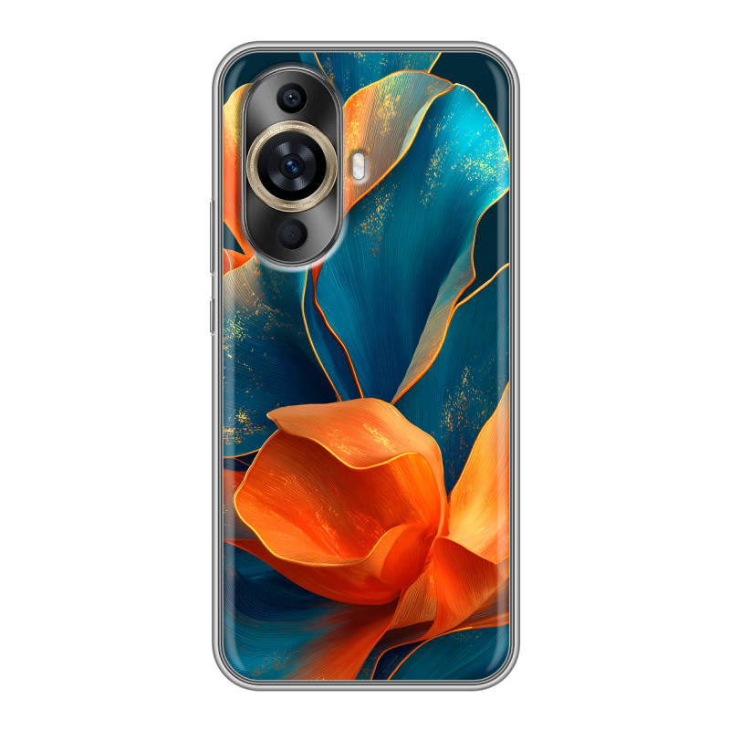 Силиконовый противоударный чехол на Huawei Nova 11 с принтом Цветы Силиконовый противоударный чехол на Huawei Nova 11 с принтом Цветы