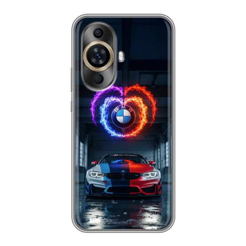 Силиконовый чехол на Huawei Nova 11 с принтом BMW БМВ Силиконовый чехол на Huawei Nova 11 с принтом BMW БМВ