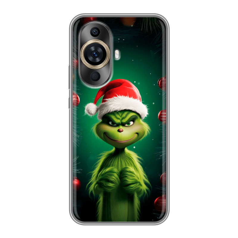Силиконовый чехол на Huawei Nova 11 с принтом Гринч Новый год Рождество Силиконовый чехол на Huawei Nova 11 с принтом Гринч Новый год Рождество