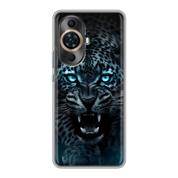 Силиконовый чехол на Huawei Nova 11 Pro с принтом Темный леопард Силиконовый чехол на Huawei Nova 11 Pro с принтом Темный леопард