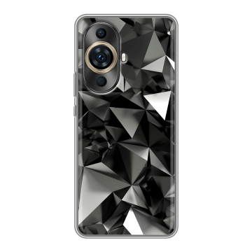 Силиконовый чехол на Huawei Nova 11 Pro с принтом Черные кристаллы Силиконовый чехол на Huawei Nova 11 Pro с принтом Черные кристаллы