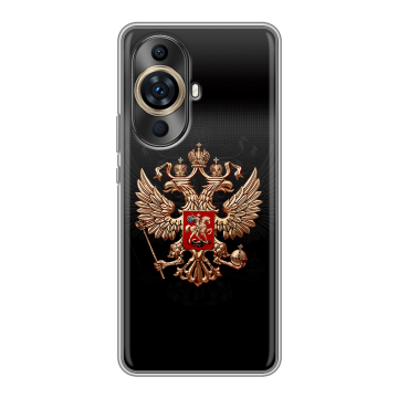 Силиконовый чехол на Huawei Nova 11 Pro с принтом Герб России Силиконовый чехол на Huawei Nova 11 Pro с принтом Герб России