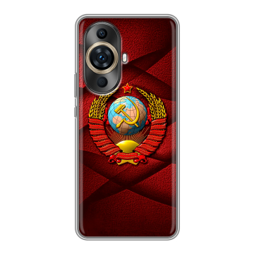 Силиконовый чехол на Huawei Nova 11 Pro с принтом Герб СССР Силиконовый чехол на Huawei Nova 11 Pro с принтом Герб СССР