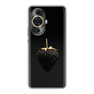 Силиконовый чехол на Huawei Nova 11 Pro с принтом Черная клубника Силиконовый чехол на Huawei Nova 11 Pro с принтом Черная клубника