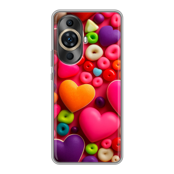 Силиконовый чехол на Huawei Nova 11 Pro с принтом Сердечки Силиконовый чехол на Huawei Nova 11 Pro с принтом Сердечки