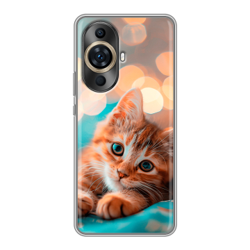 Силиконовый чехол на Huawei Nova 11 Pro с принтом котик Силиконовый чехол на Huawei Nova 11 Pro с принтом котик
