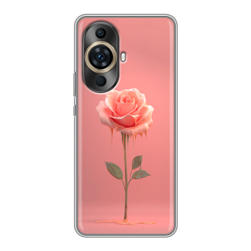 Силиконовый чехол на Huawei Nova 11 Pro с принтом Розовая роза Силиконовый чехол на Huawei Nova 11 Pro с принтом Розовая роза