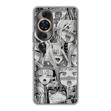Силиконовый чехол на Huawei Nova 11 Pro с принтом Ahegao Ахегао Аниме