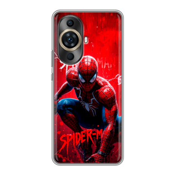 Силиконовый чехол на Huawei Nova 11 Pro с принтом Spiderman Человек паук