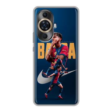 Силиконовый чехол на Huawei Nova 11 Pro с принтом Барселона Barca Yamal Силиконовый чехол на Huawei Nova 11 Pro с принтом Барселона Barca Yamal