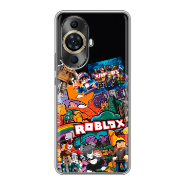 Силиконовый чехол на Huawei Nova 11 Pro с принтом Roblox Роблокс