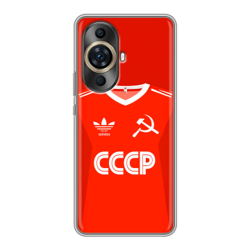 Силиконовый чехол на Huawei Nova 11 Pro с принтом Флаг Герб СССР