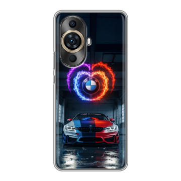 Силиконовый чехол на Huawei Nova 11 Pro с принтом BMW БМВ Силиконовый чехол на Huawei Nova 11 Pro с принтом BMW БМВ