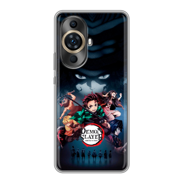 Силиконовый чехол на Huawei Nova 11 Pro с принтом Demon Slayer Клинок рассекающий демонов Силиконовый чехол на Huawei Nova 11 Pro с принтом Demon Slayer Клинок рассекающий демонов