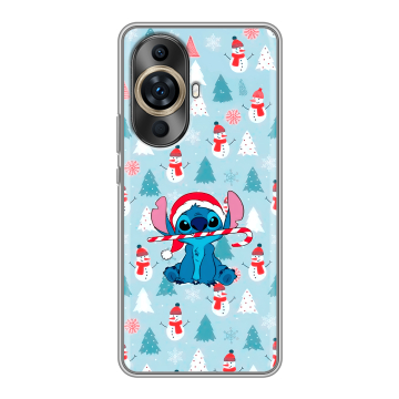 Силиконовый чехол на Huawei Nova 11 Pro с принтом Стич Новый год